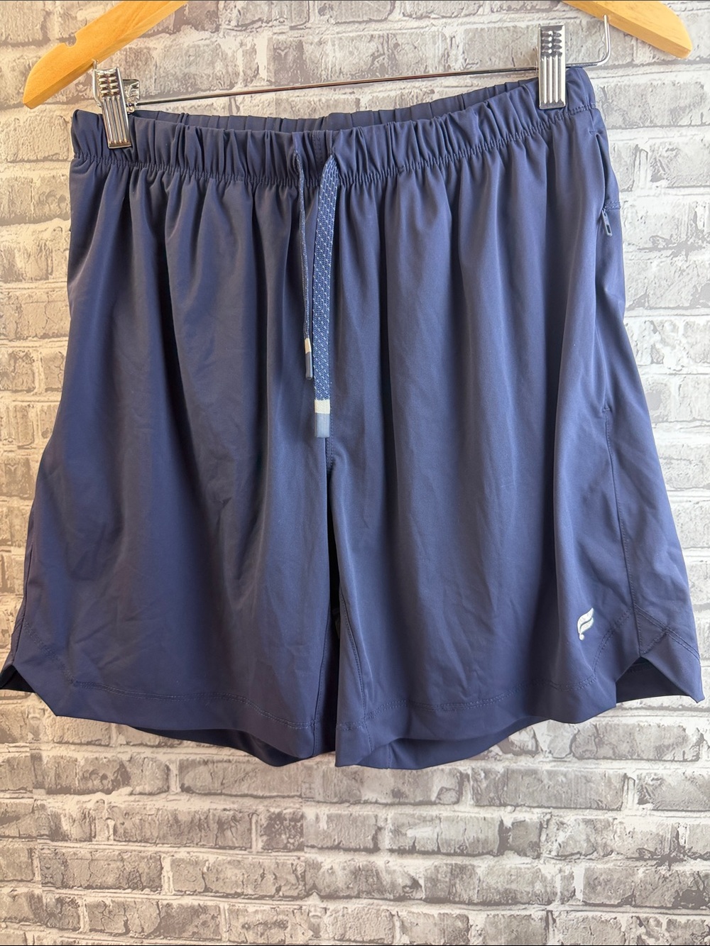 Men's Navy Fabletics Athletic Shorts with Drawstring